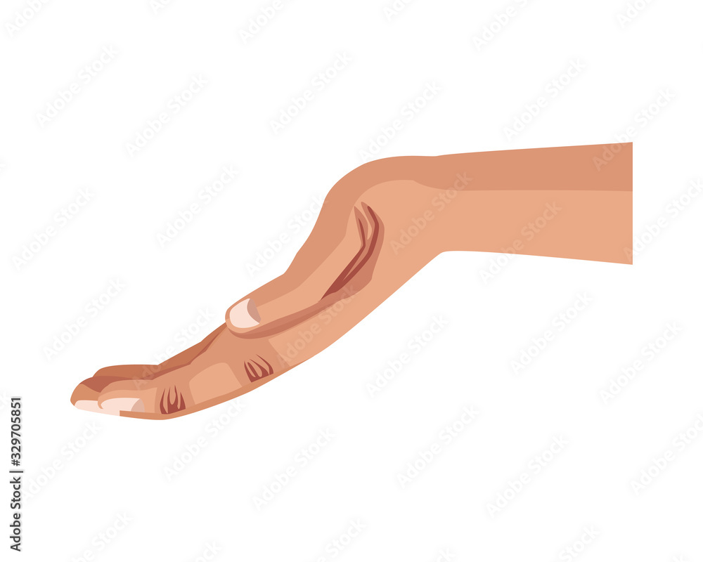 hands human receiving isolated icon hands human receiving isolated icon