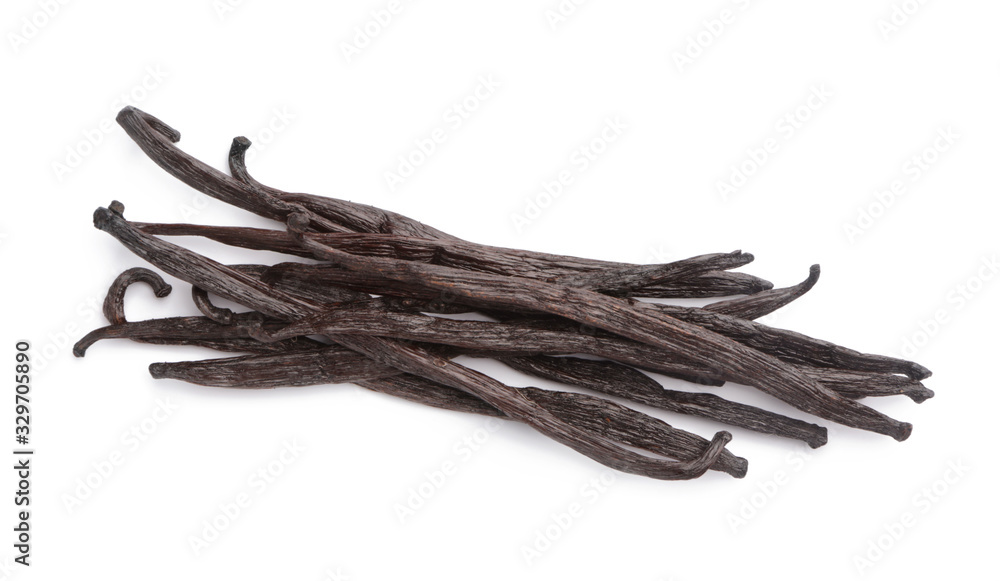 Aromatic vanilla sticks on white background Aromatic vanilla sticks on white background