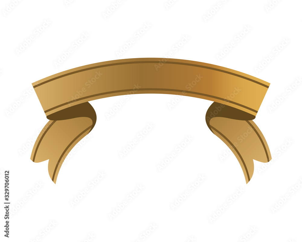 golden ribbon frame isolated icon golden ribbon frame isolated icon