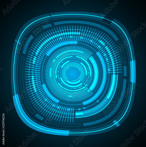 Blue eye cyber circuit future technology concept background