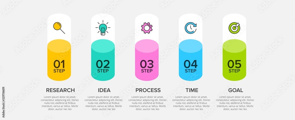 Infographic design with icons and 5 options or steps. Thin line vector. Infographics business concept. Can be used for info graphics, flow charts, presentations, web sites, banners, printed materials. Infographic design with icons and 5 options or steps. Thin line vector. Infographics business concept. Can be used for info graphics, flow charts, presentations, web sites, banners, printed materials.