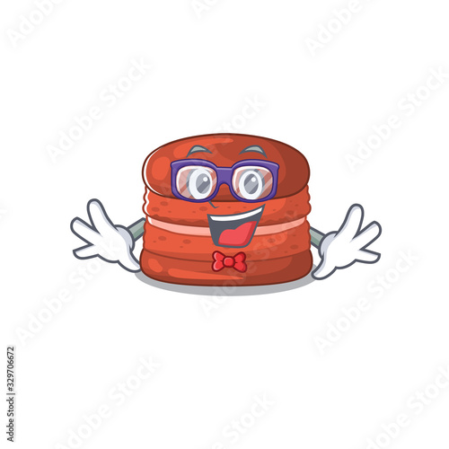 Super Funny Geek cherry macaron cartoon character design