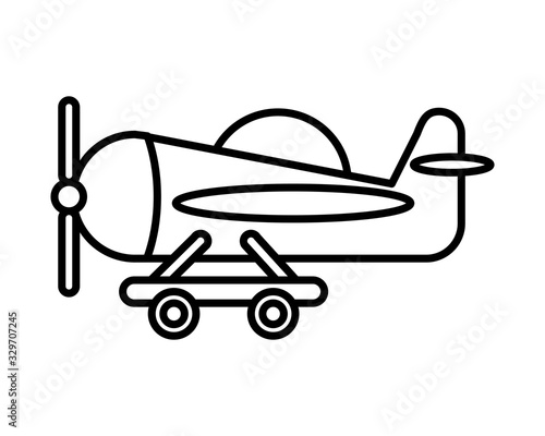 airplane flying toy flat style icon