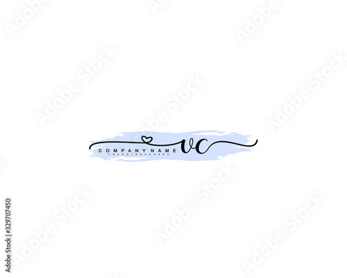 Letter VC handwrititing logo with a beautiful template