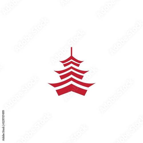 Pagoda building illustration