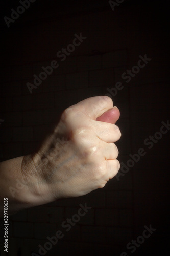 Obraz na płótnie Hand shows a fig