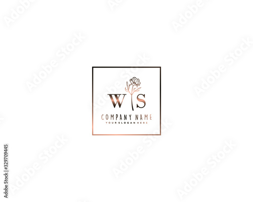 Letter WS handwrititing logo with a beautiful template