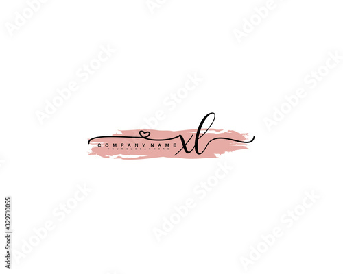 Letter XL handwrititing logo with a beautiful template