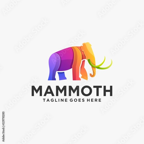 Photos Vector Logo Illustration Elephant Gradient Colorful Style.
