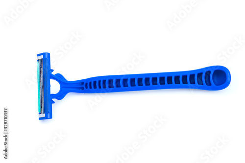 Razor blue-gray placed supine on white isolated on a white background.