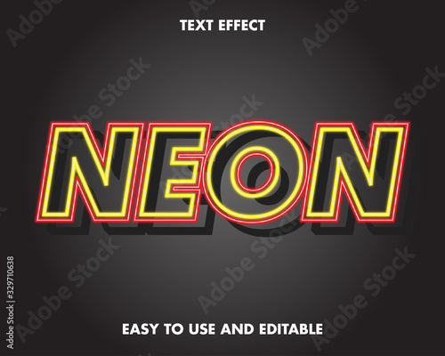 Modern neon red and yellow text effect