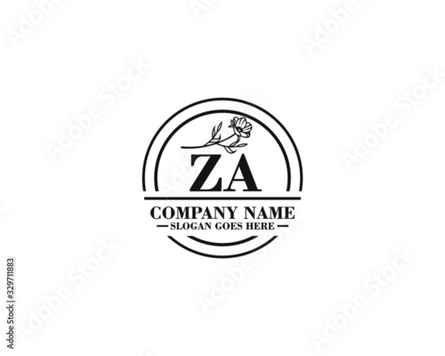 Letter ZA handwrititing logo with a beautiful template photo