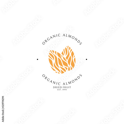 Organic almonds. Logo template