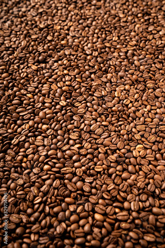 Close-up of roasted coffee beans