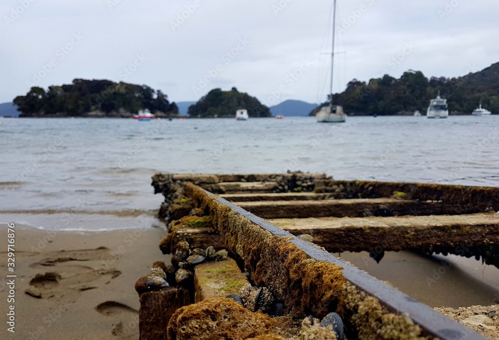Fototapeta premium fishing boat on the beach