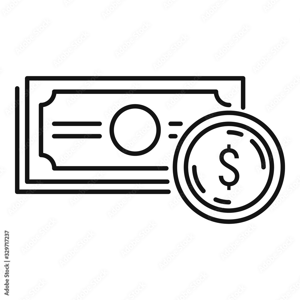 Money cash icon. Outline money cash vector icon for web design isolated on white background Money cash icon. Outline money cash vector icon for web design isolated on white background