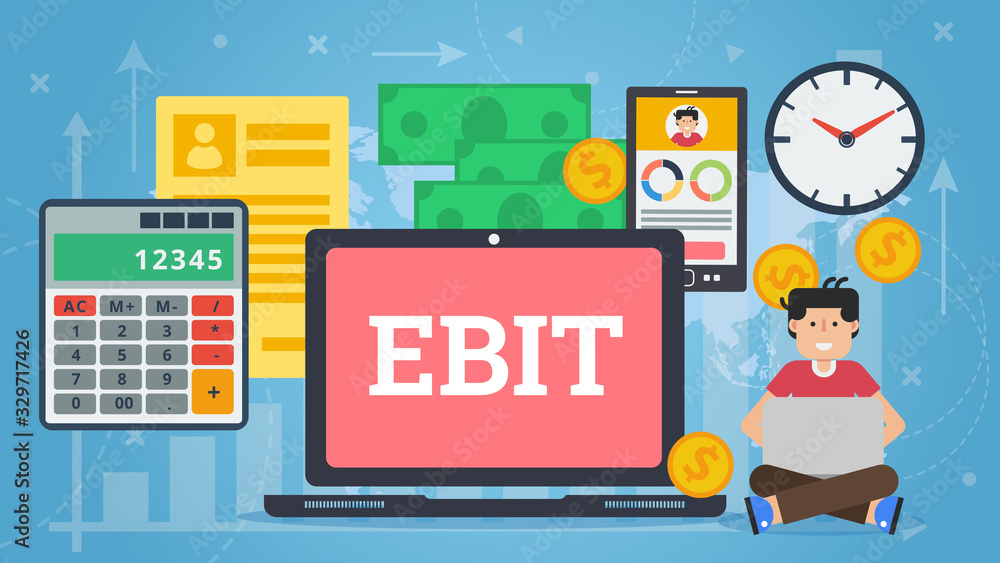 Vector flat long web banner - EBIT finance Vector flat long web banner - EBIT finance