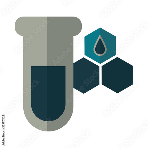 test tube with oil symbol on white background