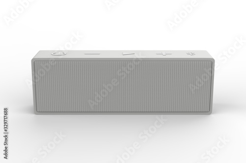 Wireless Bluetooth speakers on a white background - 3D illustration