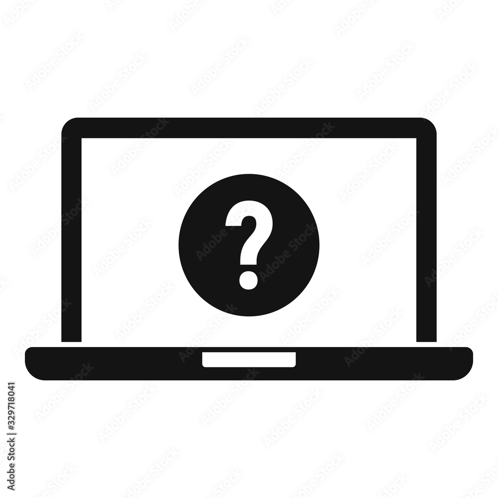 Laptop password request icon. Simple illustration of laptop password request vector icon for web design isolated on white background Laptop password request icon. Simple illustration of laptop password request vector icon for web design isolated on white background
