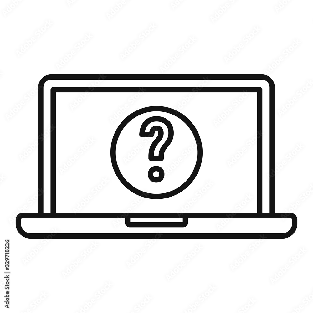 Laptop password request icon. Outline laptop password request vector icon for web design isolated on white background Laptop password request icon. Outline laptop password request vector icon for web design isolated on white background