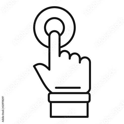 Request touch finger icon. Outline request touch finger vector icon for web design isolated on white background