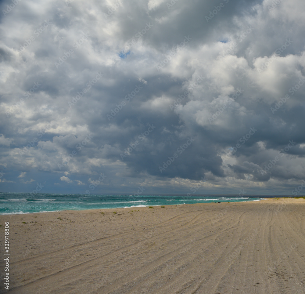 seascape with storm clouds on the horizon seascape with storm clouds on the horizon