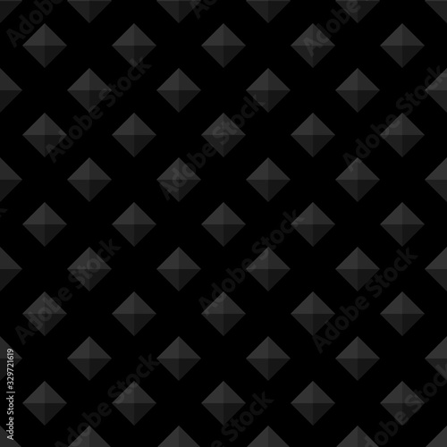 Abstract black seamless pattern background with diamond shapes.