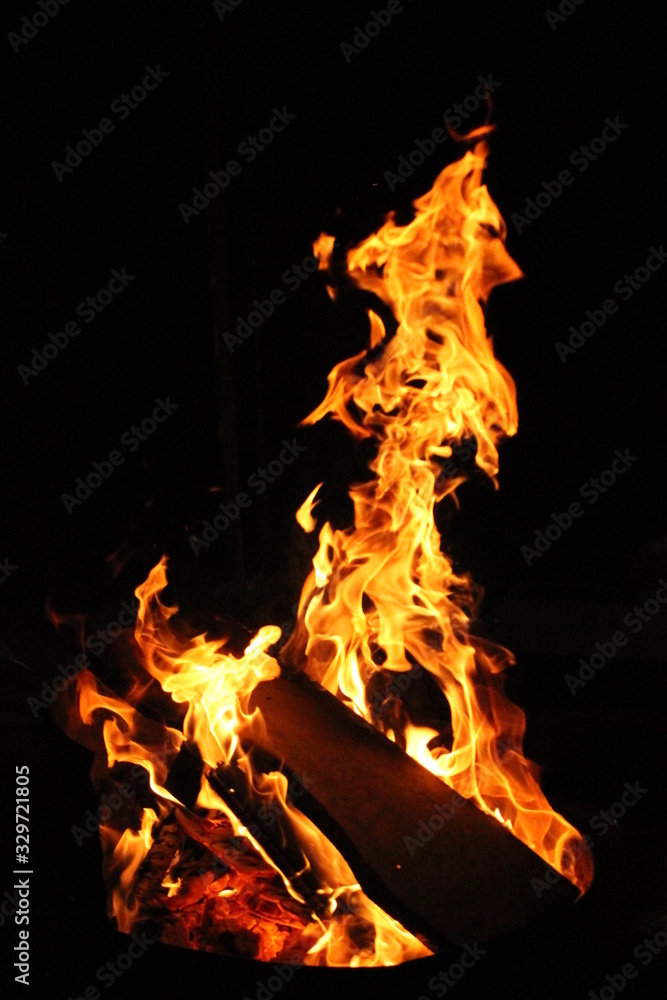 Obraz premium Wood Fire Place