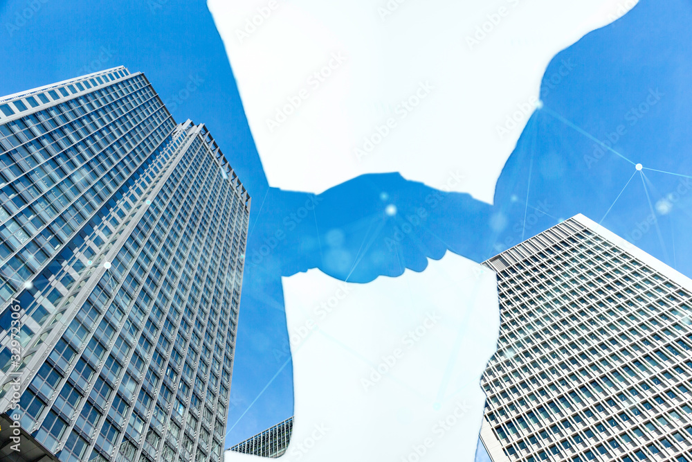Fototapeta premium VR 5G AI 人工知能 フィンテック Fintech MaaS ICT ブロックチェーン 3D