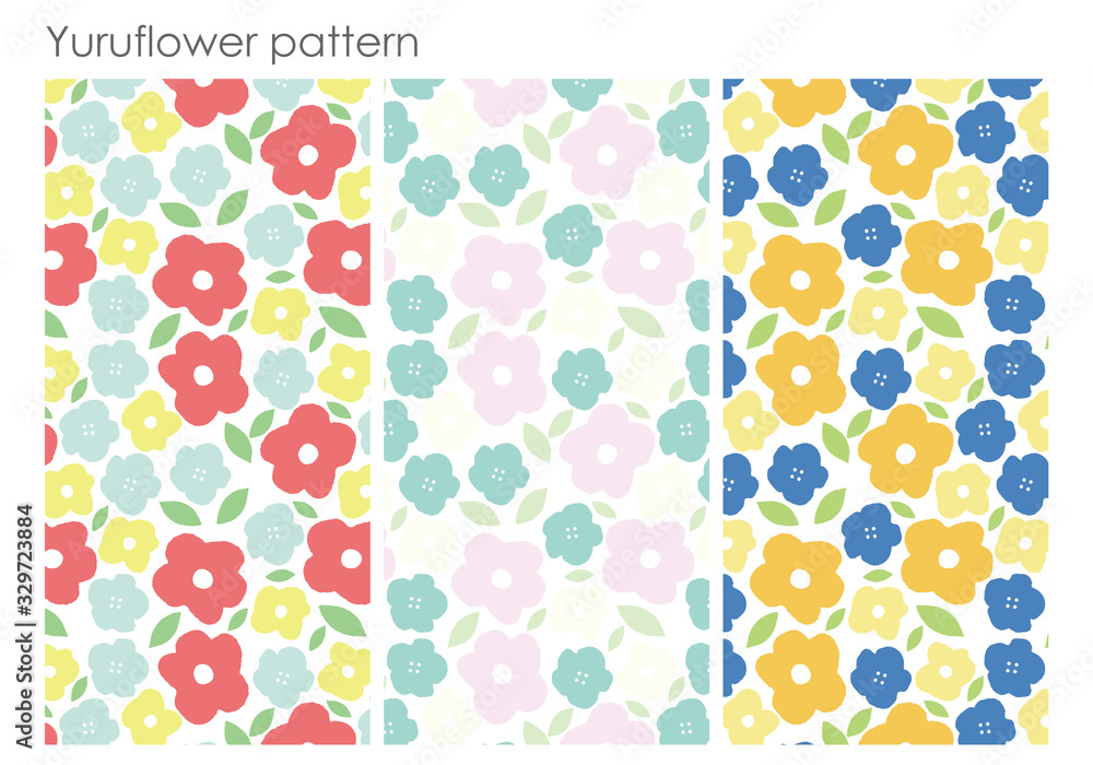 set of seamless patterns / Vector design　花柄