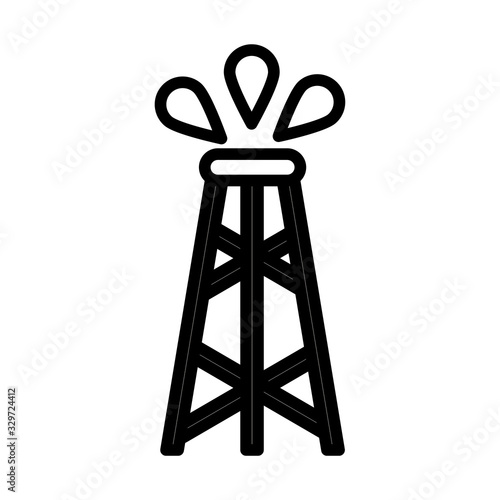 oil extraction , line style icon