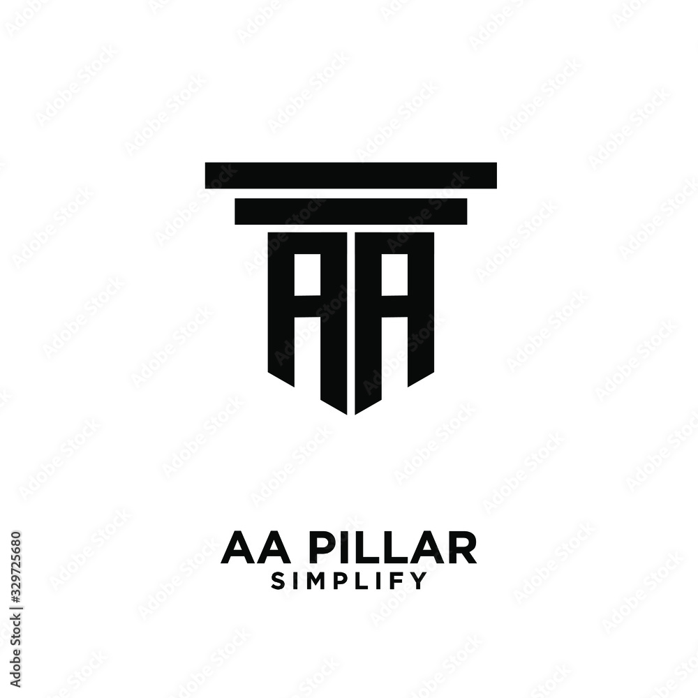 AA pillar letter initial law logo icon design vector AA pillar letter initial law logo icon design vector