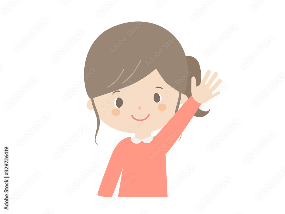 Girl raising hand