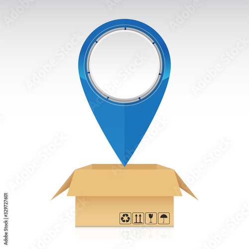 pin drop on the open parcel box