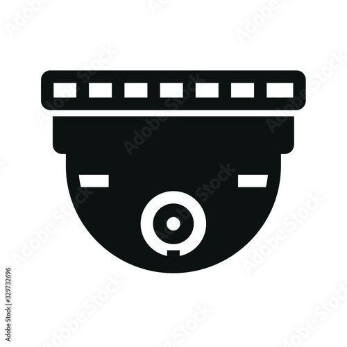 security camera black icon on white background