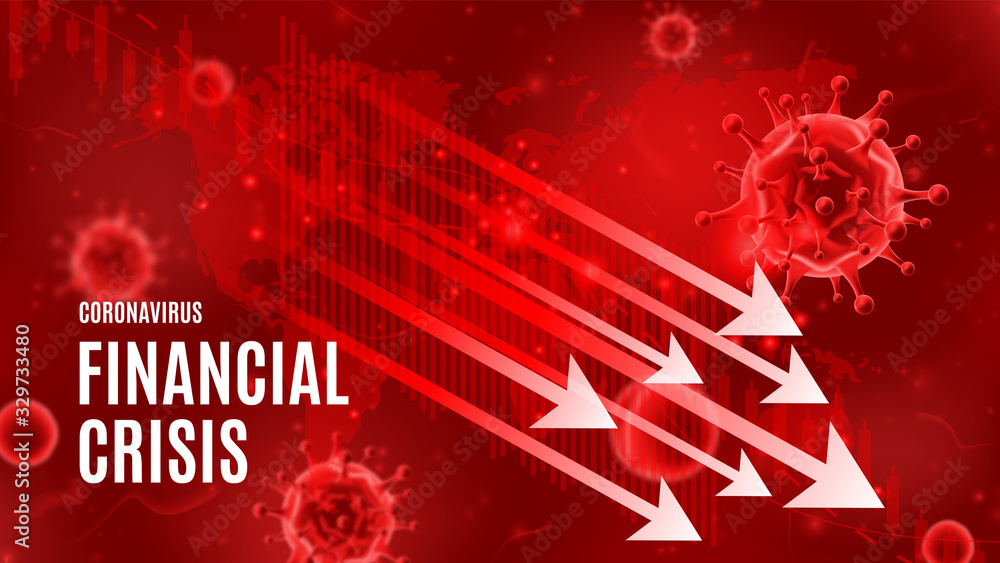 Coronavirus financial crisis vector banner concept. Background concept ...