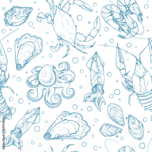 seafood seamless pattern