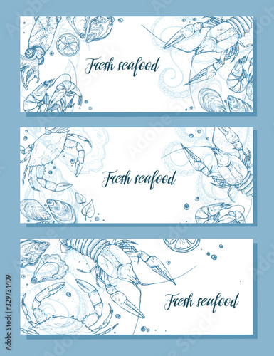 seafood vector poster