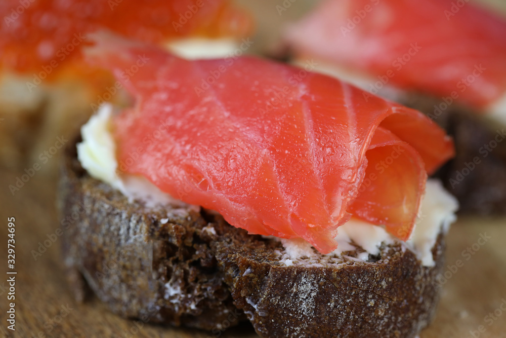 healthy sandwich with red fish and brown bread healthy sandwich with red fish and brown bread