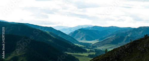 Background image of a mountain landscape. Russia  Siberia  Altai