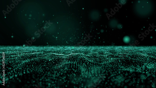 wave sparkle and light particle background
