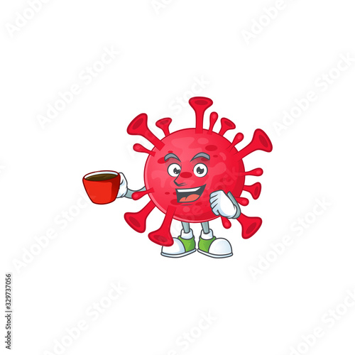 Coronavirus amoeba mascot design style showing an Okay gesture