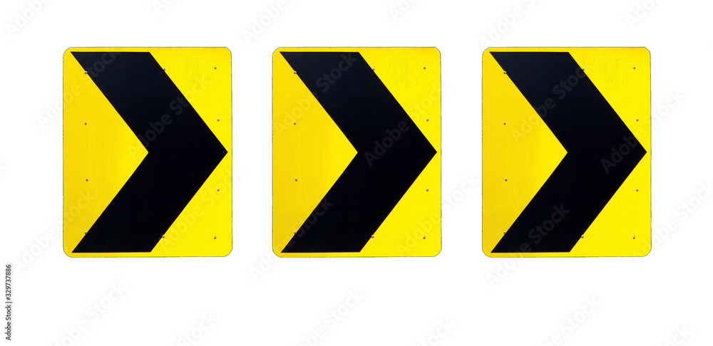 Curve road warning sign isolated on white background. Curve road warning sign isolated on white background.
