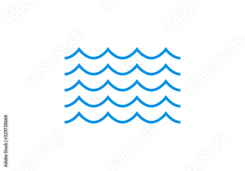 Wave line icon. Water sign. Sea and ocean logo. Vector illustration. 