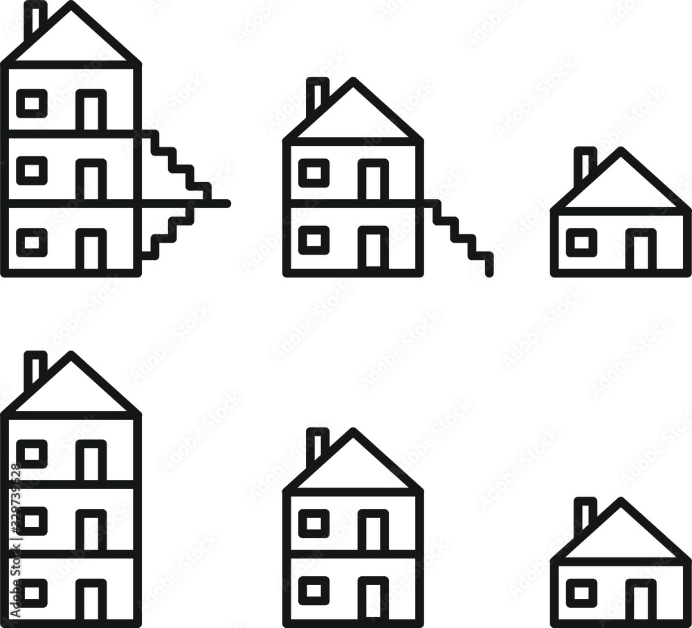 home with 1, 2, 3 floors  , vector illustration