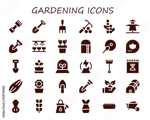 gardening icon set