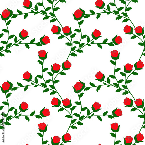 Wallpaper Mural seamless pattern with roses Torontodigital.ca