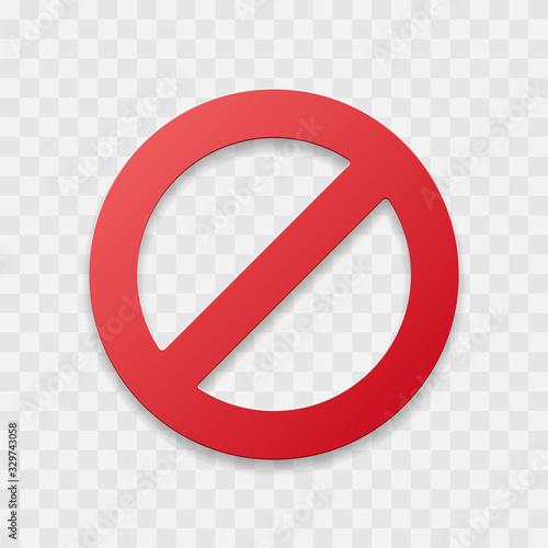 Restriction sign, stop sign icon, No sign, warning sign red isolated on white background