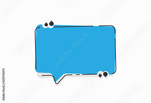 Speech bubble quote icons Flat vector design